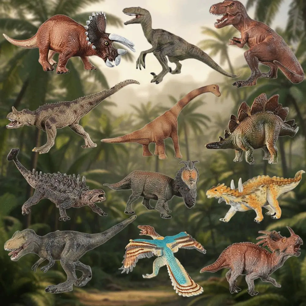 Multiple Sizes Dinosaur Model Realistic Educational Jurassic Dinosaur Rubber Tyrannosaurus Animal Figure Collection