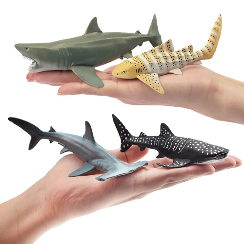 6PCS Simulation Shark Ocean Animal Model Toy Mini  Sharks Figures Dolls Action Figurines Toys For Children  set Gift