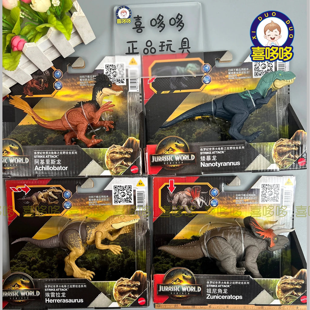2025 Mattel Jurassic World Mini Dinosaur Toys ACHILLOBATOR Nanotyrannus Strike Attack Action Figure Toys for Boys Children